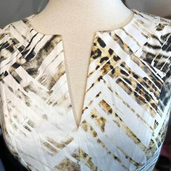 BLACK HALO ~ Abstract Leopard Print Peplum Dress ~ Size 2 - Picture 6 of 8